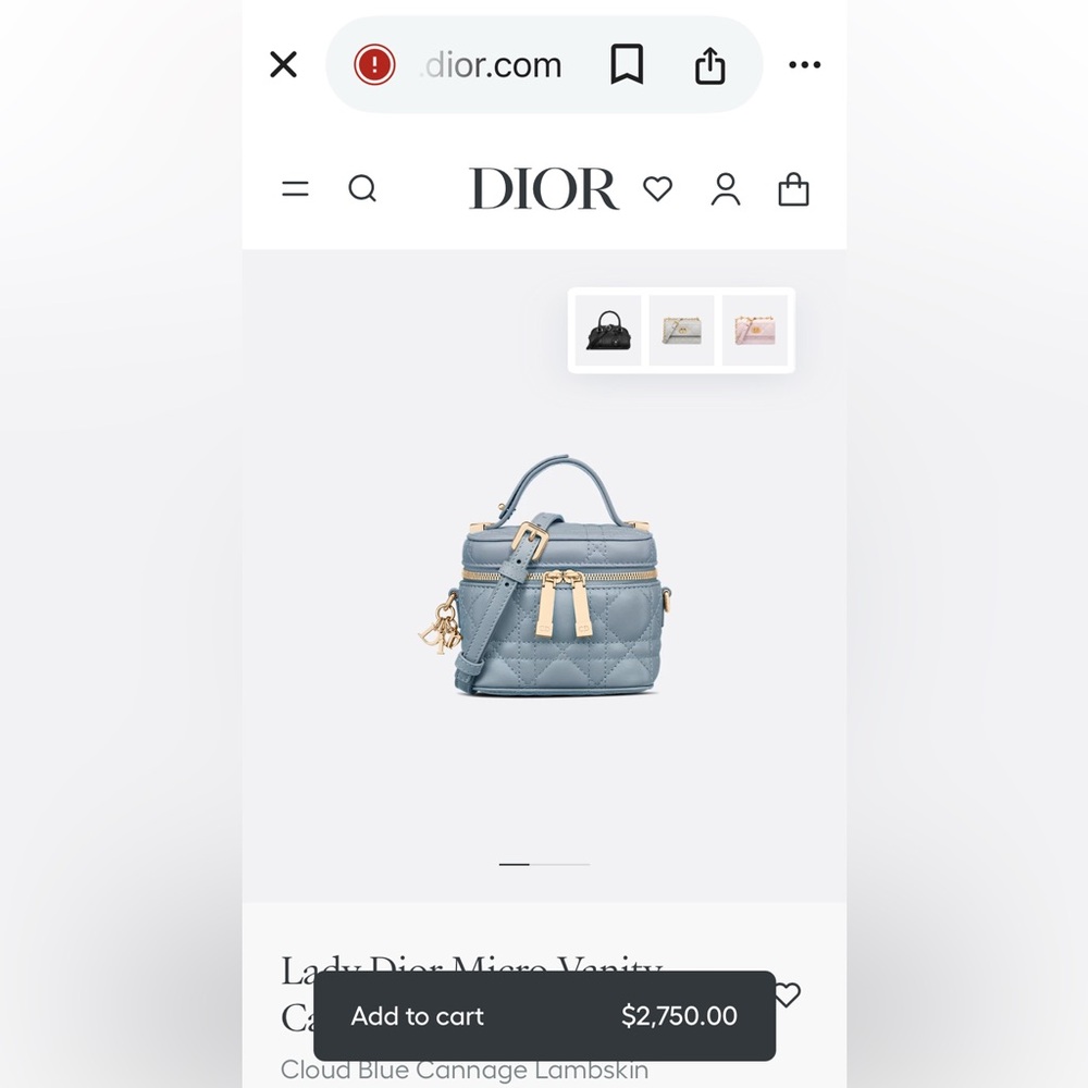 DIOR MINI VANITY WITH CROSSBODY STRAP SMALL IN SEA BLUE - Picture 16 of 16